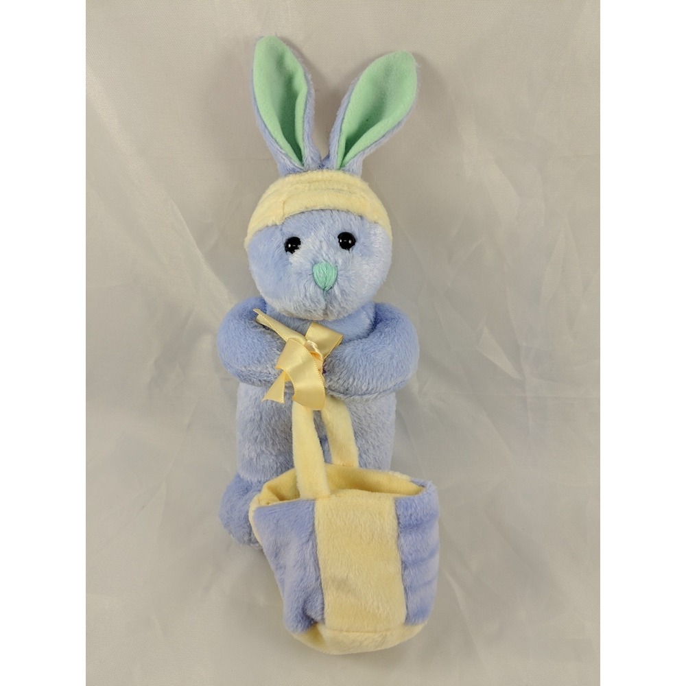 GAC Purple Rabbit Plush Basket 9 Inch Bunny 1999 Stuffed Animal toy